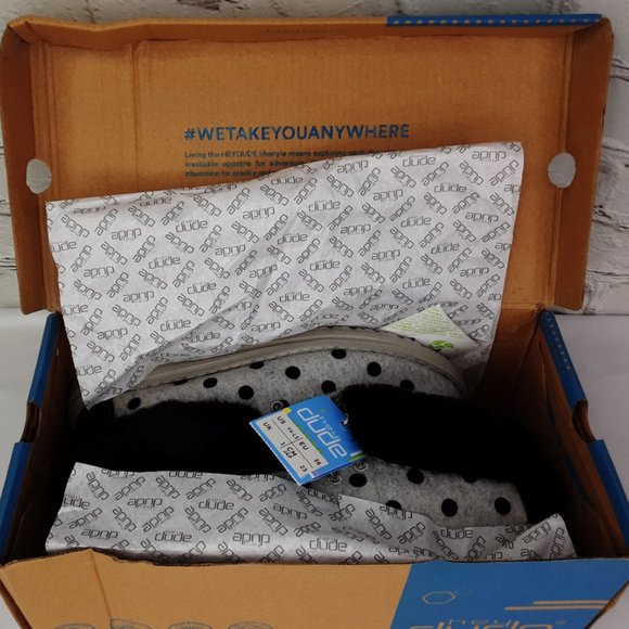 HEY DUDE 'BRITT' FUR LINING SNAP & FOLD CUFF TWO LOOKS IN ONE SHOE BL. POLKA-DOT - Picture 12 of 16